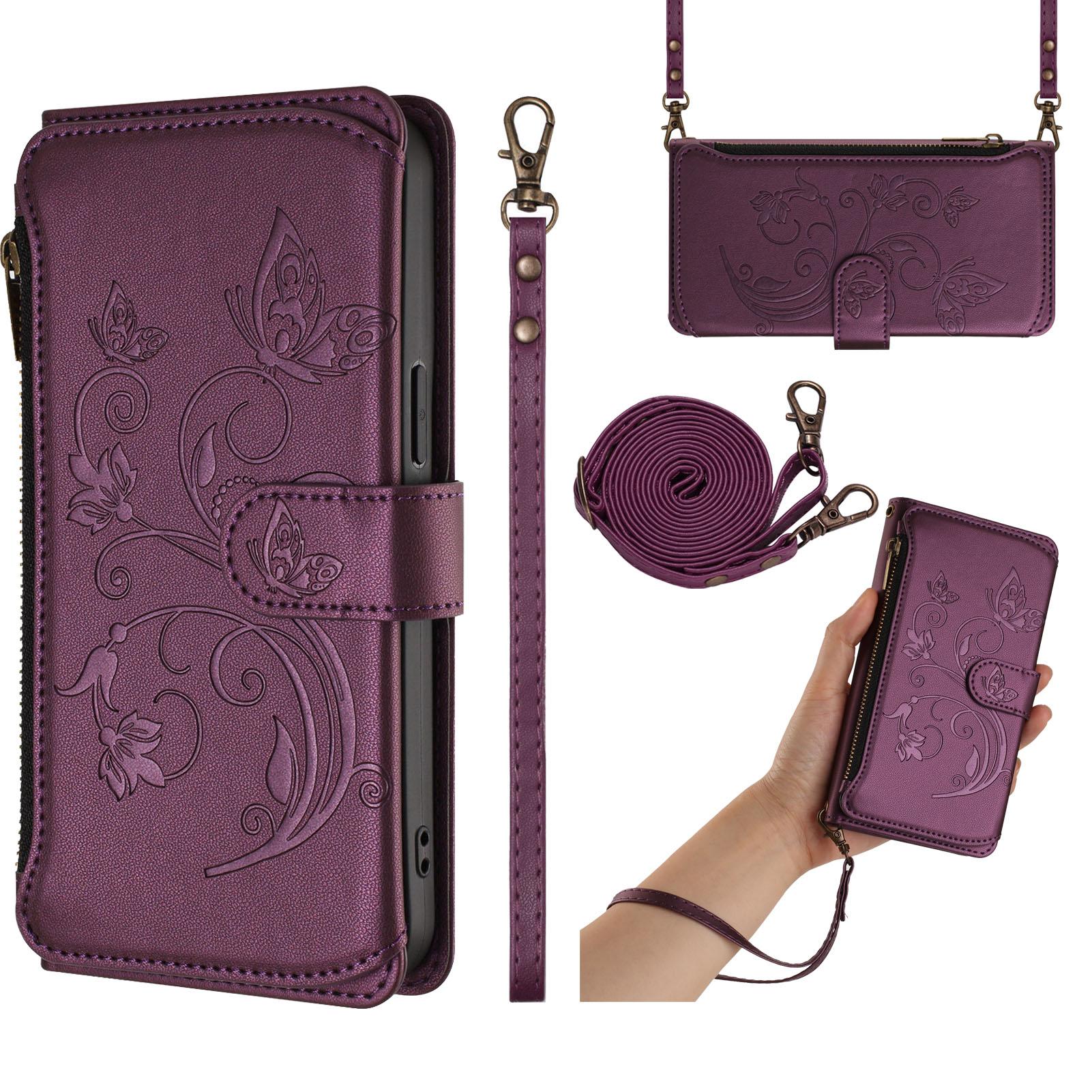 

Leather Flip Cases For Asus Zenfone 11 12 Ultra ROG Phone 9 8 Pro Cover Card Wallet Phone Bag Dual Layer Storage Compartment Asus ROG Phone 9 Pro Фіолетовий