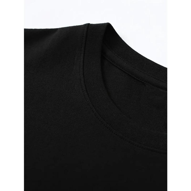European Size GOD Print, Fashion Trend Men'S Cotton Crew Neck Short Sleeve T-Shirt, Casual T-Shirt, Comfortable, Breathable, Lightweight Summer Top