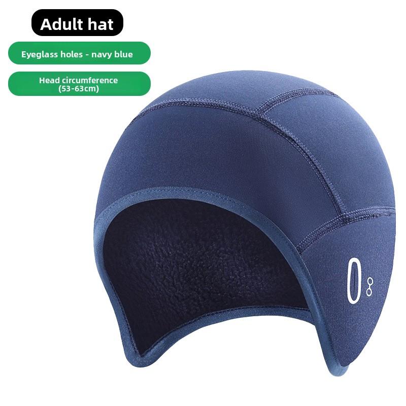 Outdoor Winter and Autumn Cycling Warm Cap with Fleece Ski Mask for Ears, Cold Protection Helmet Inner Lining Head Cover, Casual Hat