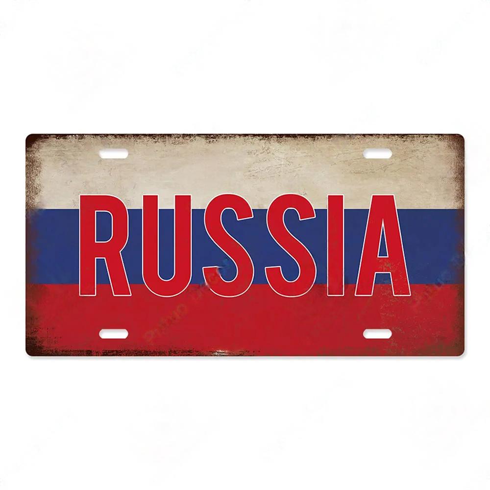 FJ Country National Flag Metal TinSigns Decor License Plate Plaque Metal Vintage Home Wall Decoration for Bar Pub Man Cave