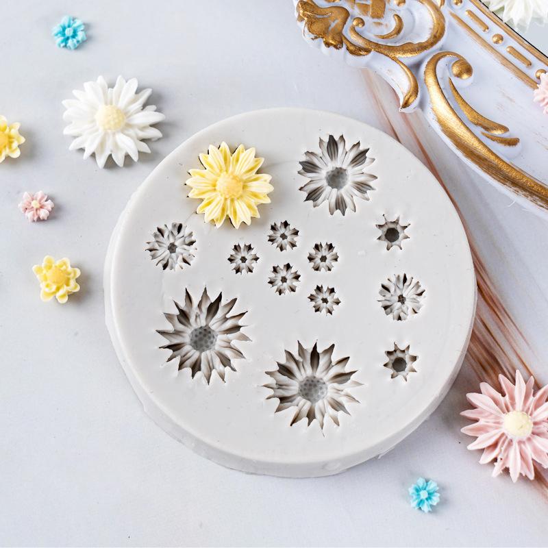 1pc 3D Daisy Flowers Silicone Mold Kitchen Baking Tool Sugarcraft Chocolate Fondant Cake Decor Birthday Wedding Party Supplies