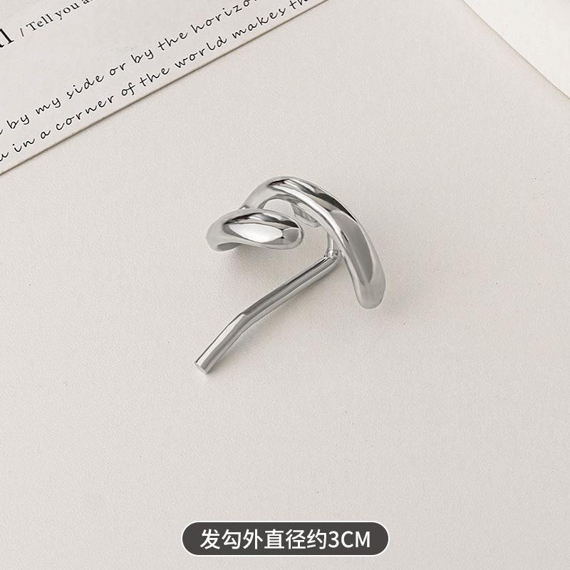 Culoare Argintiu Șic Metal Clips de Păr Netede Simple Agrafă de Păr Geometrică Coadă de Cal Joasă Gheare de Păr Femei Fete Accesorii de Păr de Modă