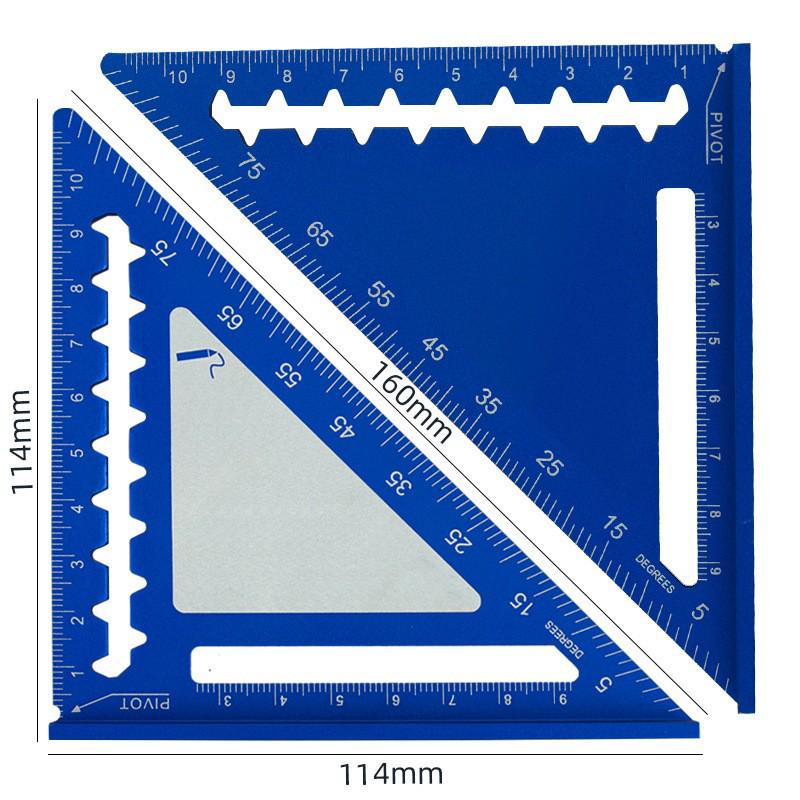 Silver 7-inch Imperial Aluminum Alloy Right Angle Set Square for Woodworking