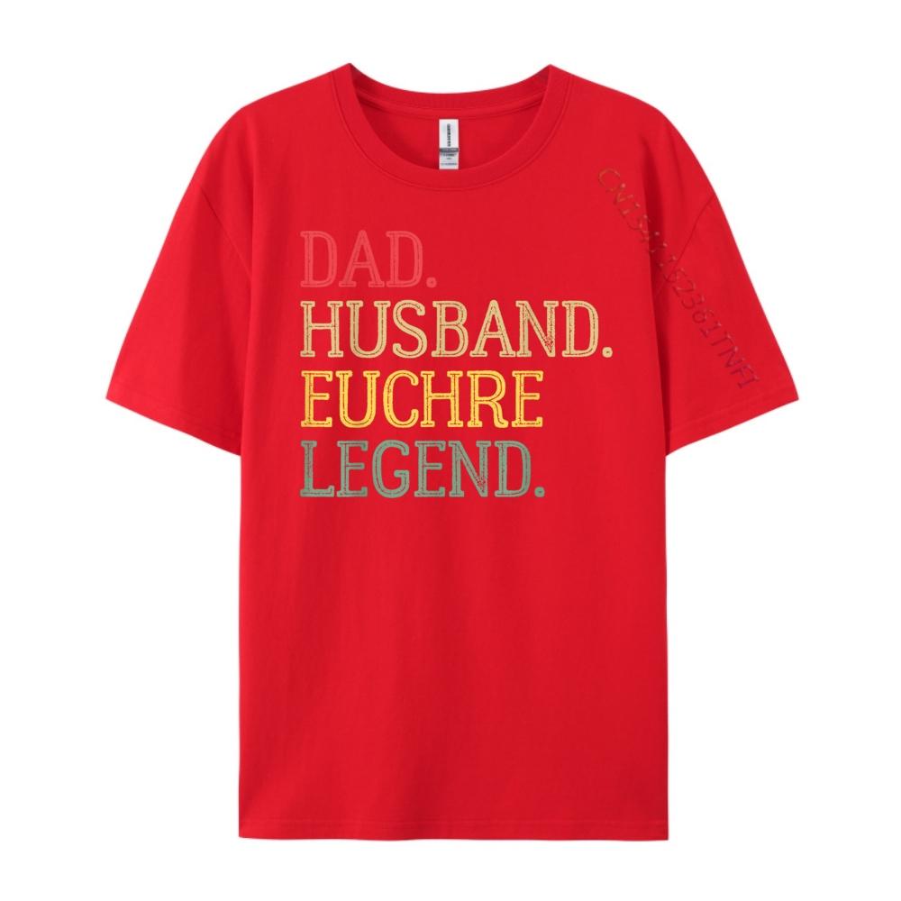 Dad Husband Euchre Legend Euchre Card Game Green And White Graphic T Shirt TShirt Tops T Shirt Funny S