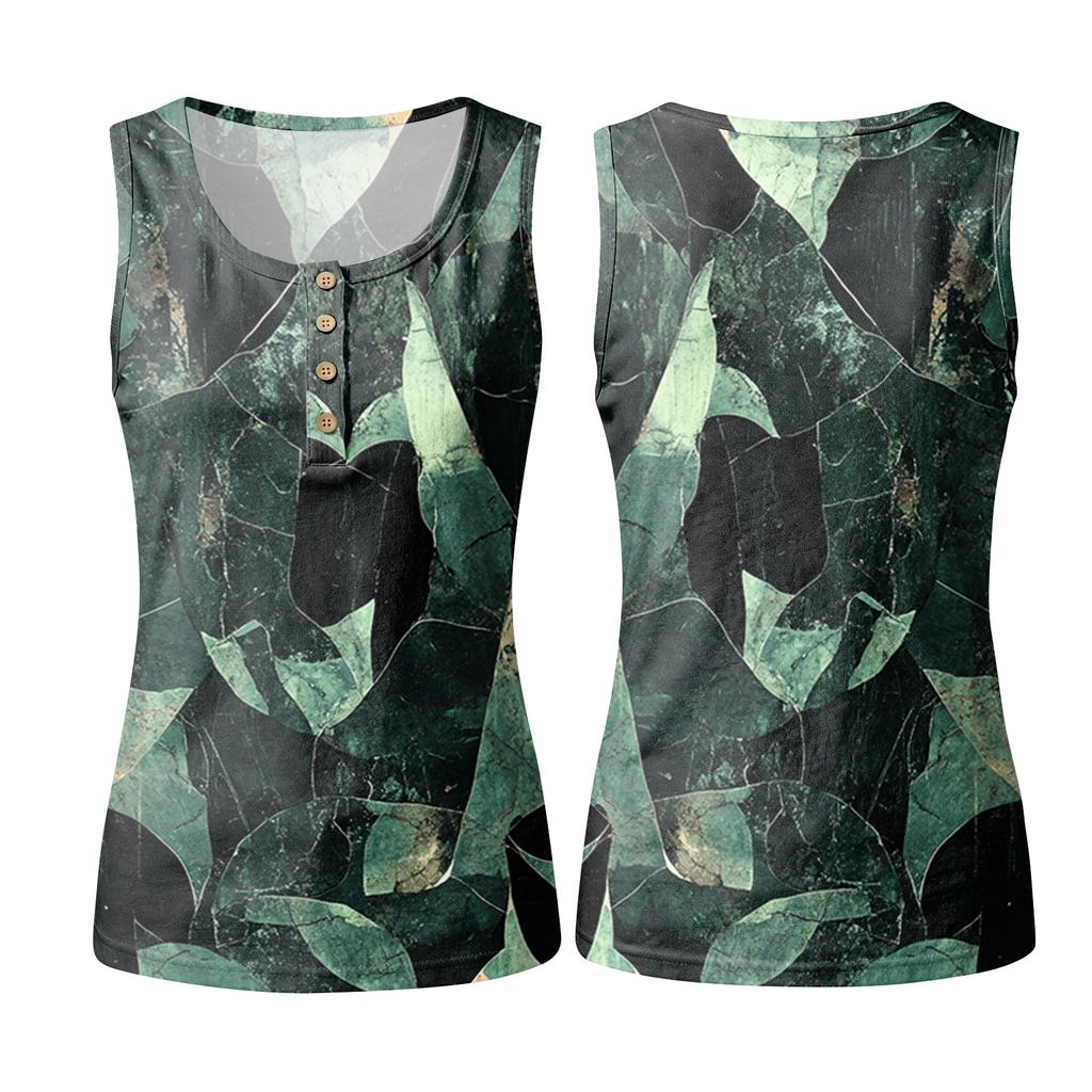 Damen Trägertops Sommer Ärmellose Tops Lockere Hemden mit Knöpfen Nackenkleid Lässige Weste Kleidung