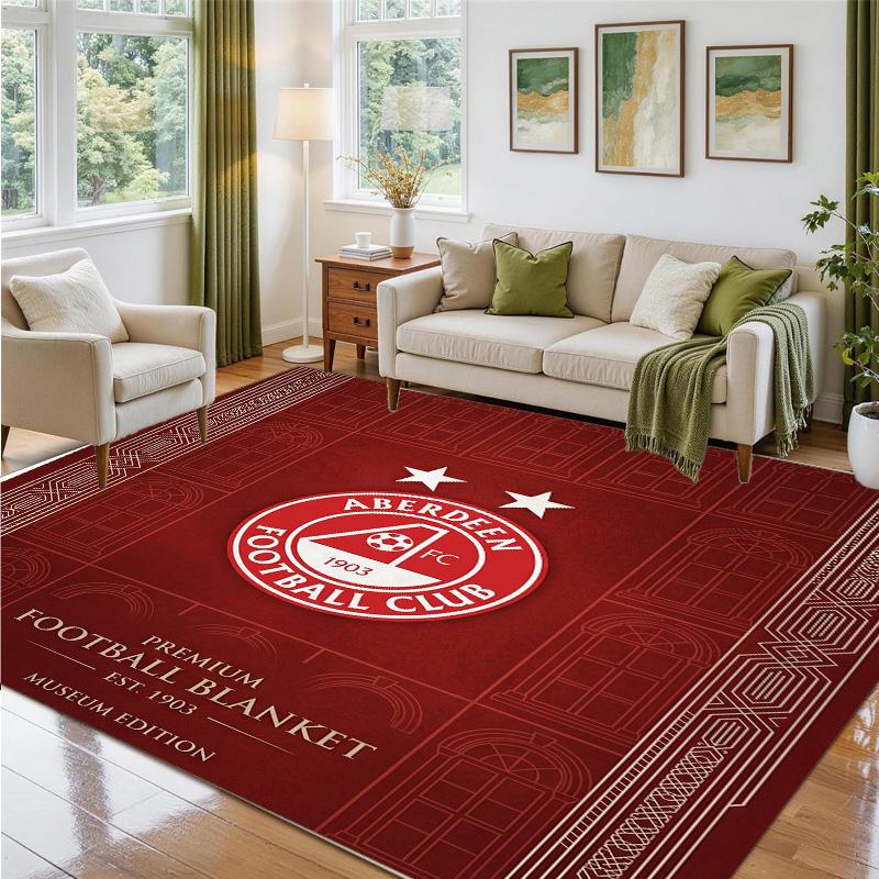 Aberdeen FC Design Crystal Velvet Rug Soft Decorative Mat for Bedroom Entrance