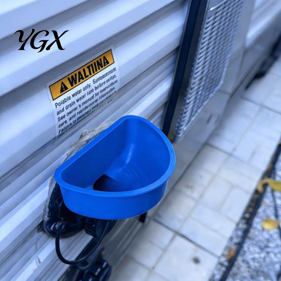 Camping Water Container RV Inlet Funnel 3.54-in Wide Mouth Bucket Design for Easy Filling Hands-Free Swivel Locking Mechanism Durable PLA Material