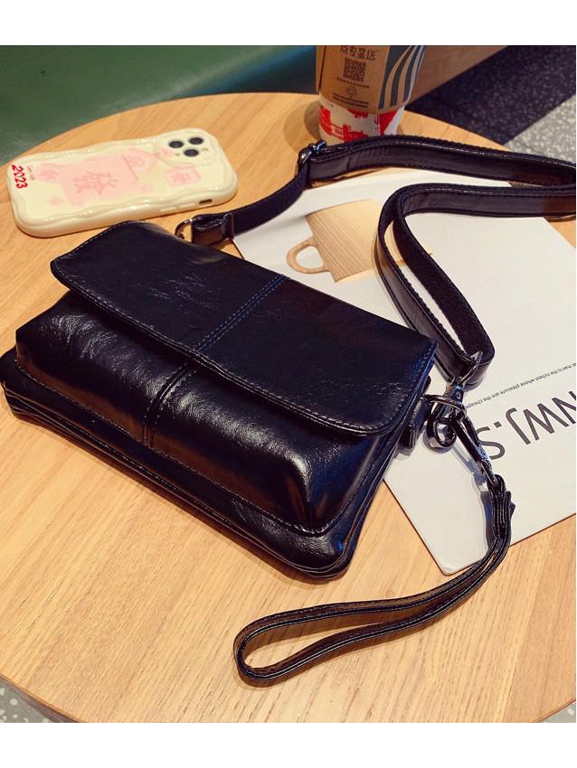 Damen 2025 Retro Rindsleder Handgelenktasche - Einfarbig, Hochwertige Kleine Quadratische Umhängetasche