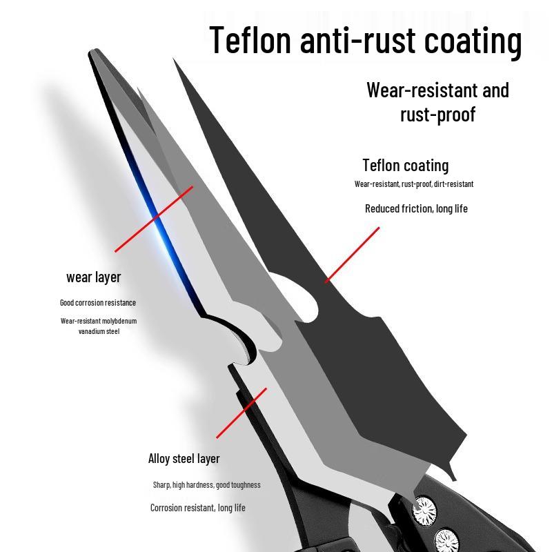 SK5 Stainless Steel Multifunctional Kitchen Scissors for Cutting Chicken Bones, Food, and Barbecue