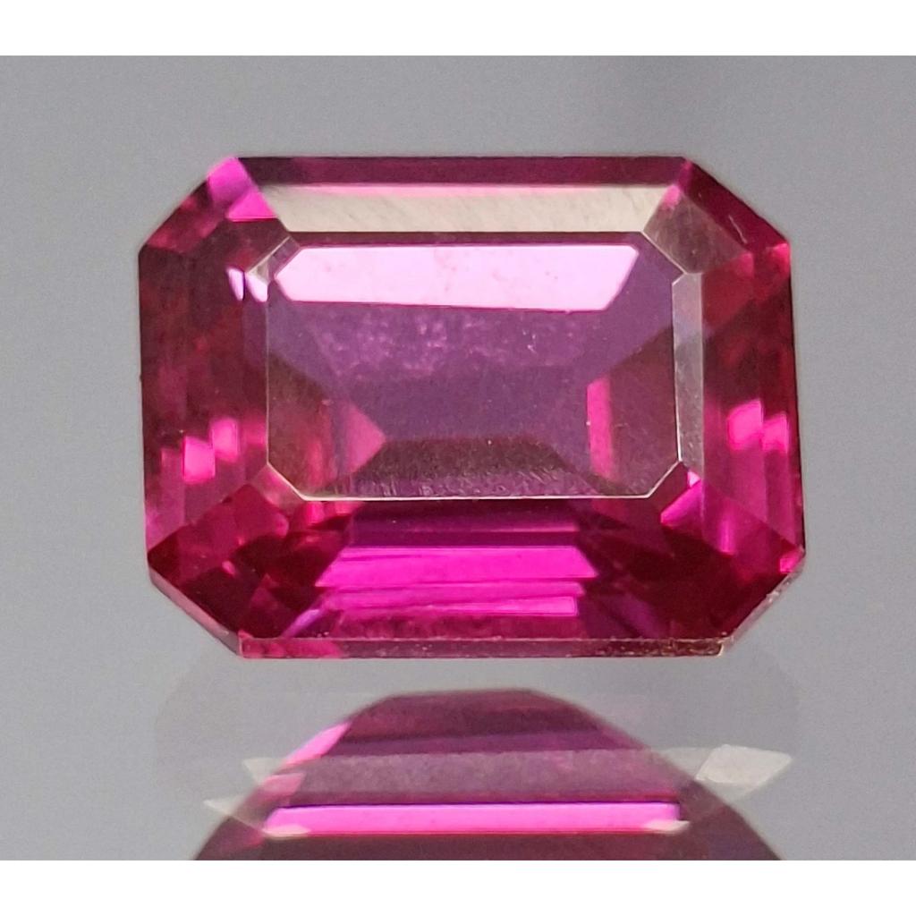 Stunning Natural Pink Rhodolite Garnet 8-10 Ct Emerald Cut Certified Gemstone