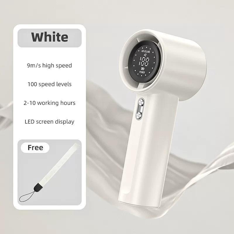 Southeast Asia's Hot-Selling Model 001 Handheld High-Speed Fan, 100-Speed Violent Digital Display Rechargeable Outdoor Fan, Mini Fan