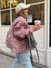 Fall Winter Fashion Female Casual Outerwear Vintage Korean Long Sleeve Jacket Floral Print Thickened Cotton Coat Quilted Stand Collar Loose