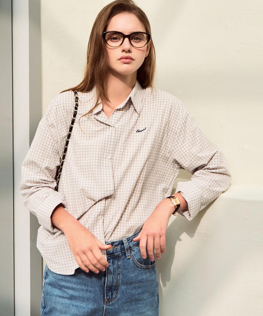 SLOWLOLLI Square Check Shirt_2 Colors