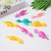 Dinosaur Toy Kit 5Pcs Sling Shot Finger Sticky Dino Launching Anxiety Relief Stress Stretchy Flying Tricky Props Party Favors