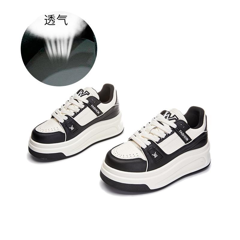 

Подошва с присоской, белые туфли, женские, весенние, новые, на толстой подошве, увеличивающие рост, повседневные одинарные туфли, женские, универсальные спортивные туфли, кеды, женские 40 чёрный