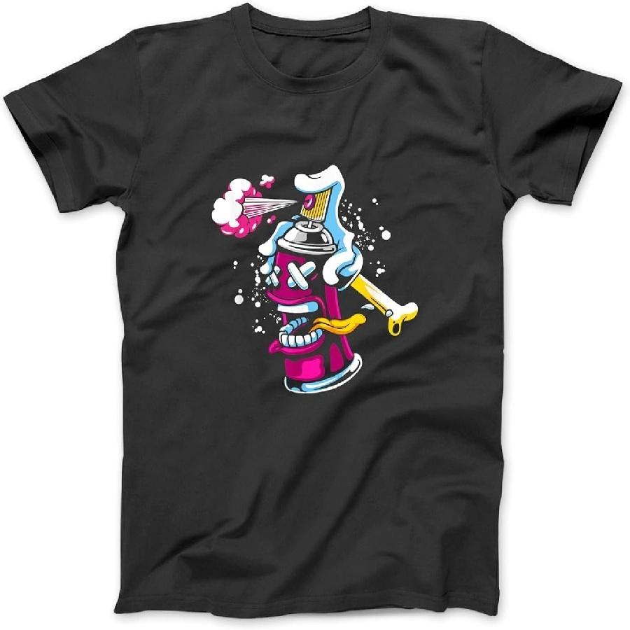 Funny Spray Paint _ Street Urban Art _ Graffiti Artist T-Shirt Sweatshirt Hoodie for Men Women Kids Made in Canada Black S