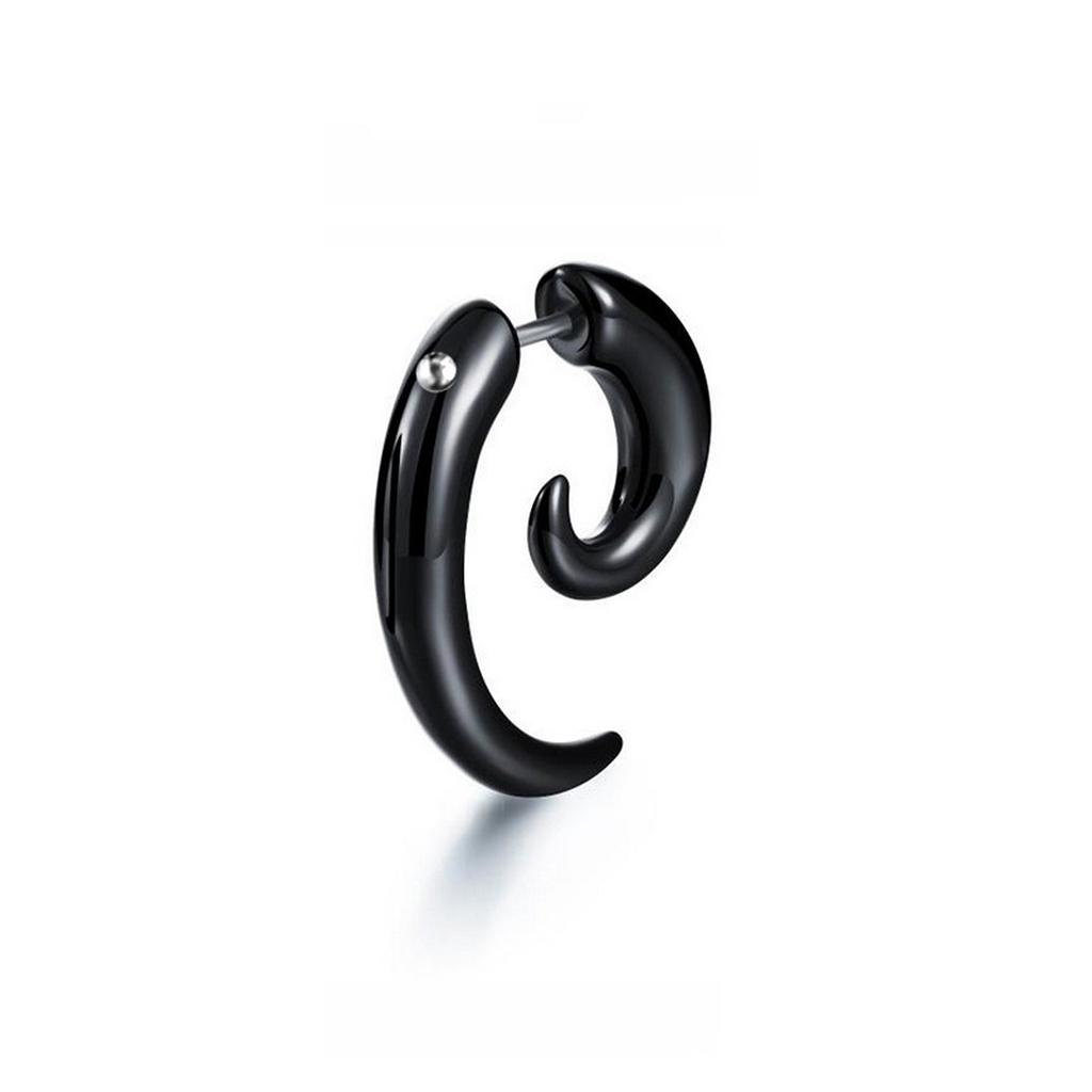 Vnox 1 Stuk Gotische Punk Hoepel Oorbellen voor Mannen Vrouwen, Zwart Roestvrij Staal Huggie Hoops Oor Sieraden, Kruis Geometrisch Hangend