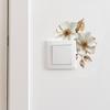Minimalist 3D Embossed White Flower Wall Switch Sticker Removable Self-Adhesive Decoration for Bedroom Study Living Room Easy No Residue