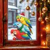 Christmas Stacking Parrot Wall Sticker Window Decal Self Adhesive Living Room Glass Showcase Home Decoration
