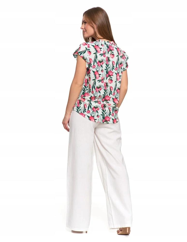 Women's Blouse, Short Sleeve, Patterned, Elegant, MORAJ XL PATT 1