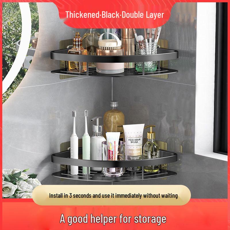 Wall-Mounted Corner Shelf: Space Aluminum Bathroom Storage Rack