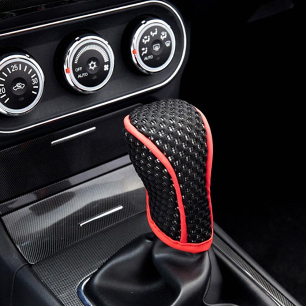 

Non Slip Car Shift Knob Cover Breathable Absorbent Grip Handle Protective Covers Gear Shift Collars Car Interior Accessories червоний