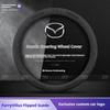 For Mazda 3 5 6 SKYACTIV Axela Atenza CX30 CX5 CX8 CX9 MX5 RX8 RX7 BT50 Suede Car Steering Wheel Cove 3D Embossing Accessories