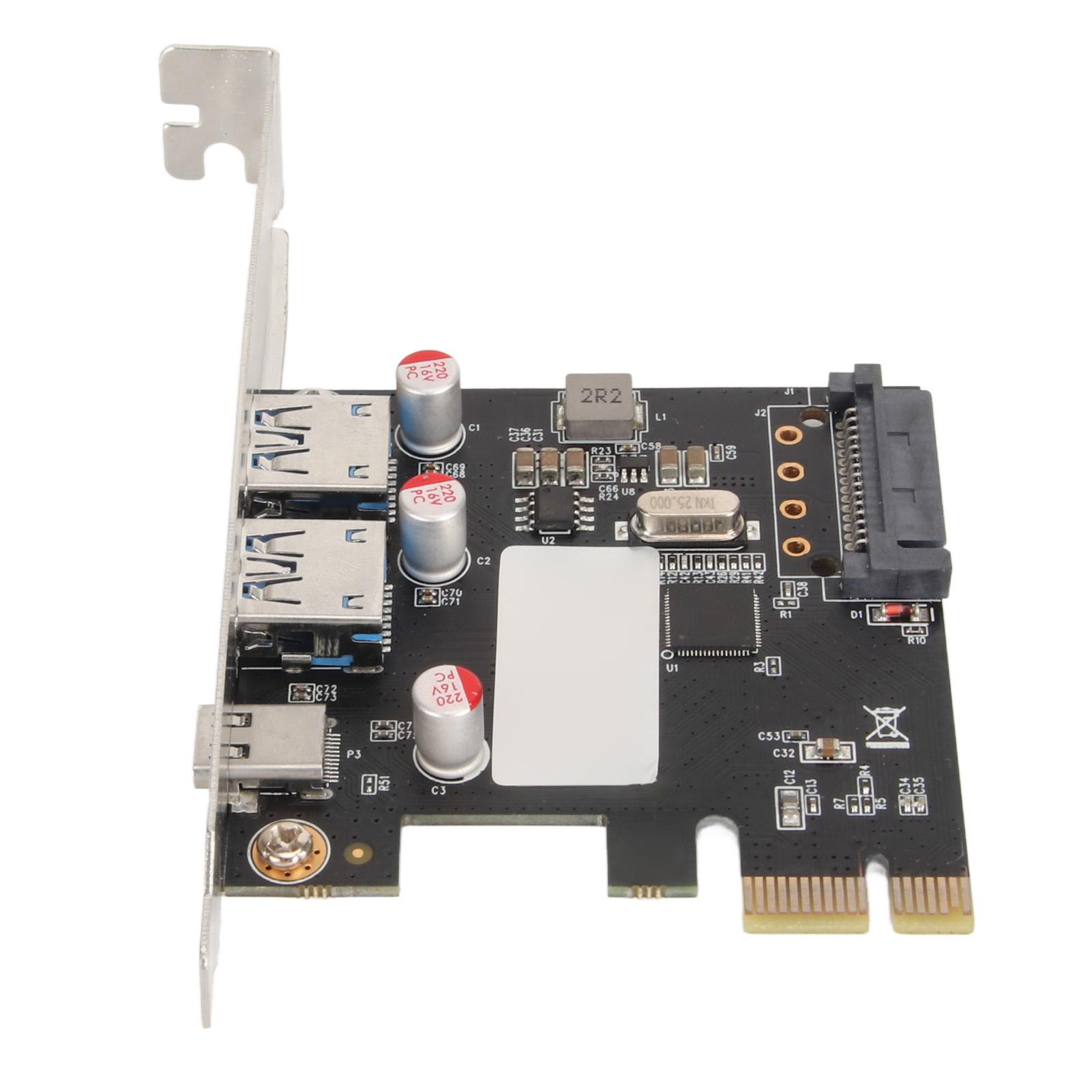 

Карта розширення PCIe до USB3.0 5 Гбіт/с 1 Тип C 2 Тип A 15-контактний SATA Power PCIe Controller Card for Win