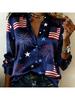 Camicia rétro a righe contrastanti in raso a maniche lunghe, camicia da pendolare temperamentale americana rétro, larga e sottile
