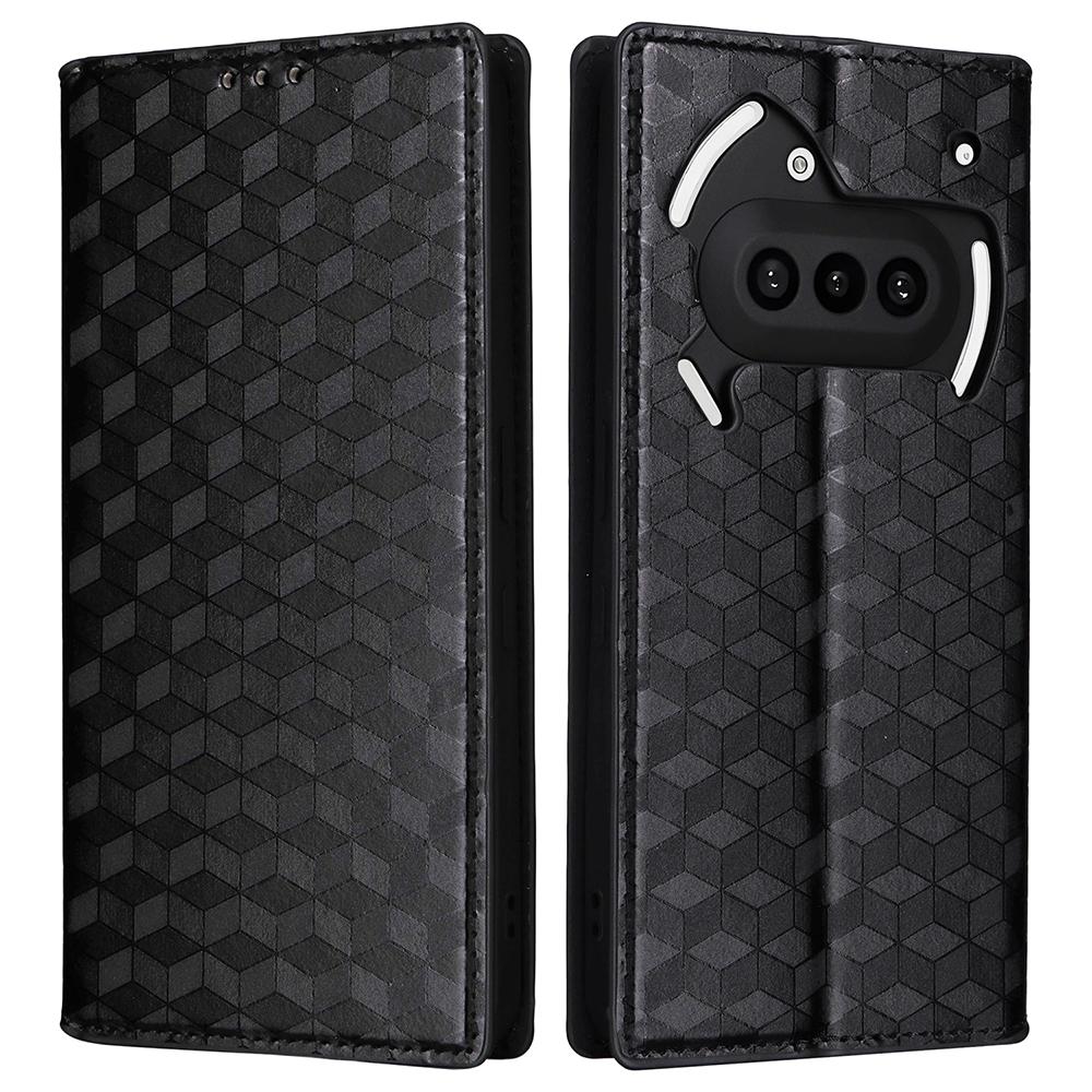 For Nothing Phone (3a) Case Wallet Rhombus Imprinted Leather Phone Cover