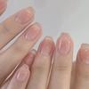 30-Piece Gradient Blush Cat Eye False Nails - Short Ladder Manicure Tips