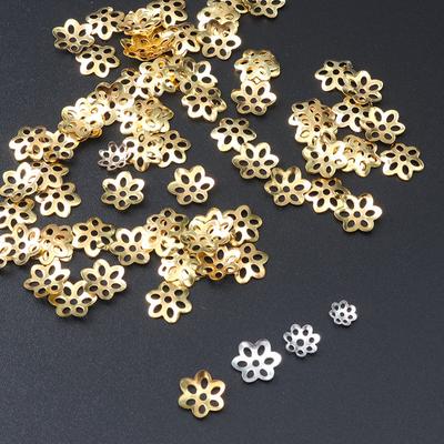 Kreativní kovová nádherná květinová korálková čepice 6mm/8mm/10mm, rozpěrka, ručně vyráběný materiál 100 ks/balení, DIY ozdobné doplňky pro výrobu korálků