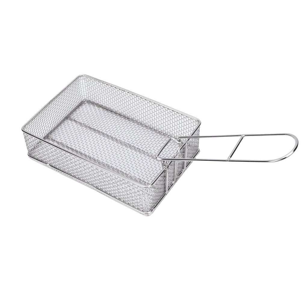 Fry Basket with Foldable Detachable Handle Multifunctional Stainless Steel Fine Mesh Frying Basket for Frying Food