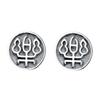 Temperament Silver Retro Old Music Word Simple Stud Earrings Men And Women Personality National Style Earrings Jewelry