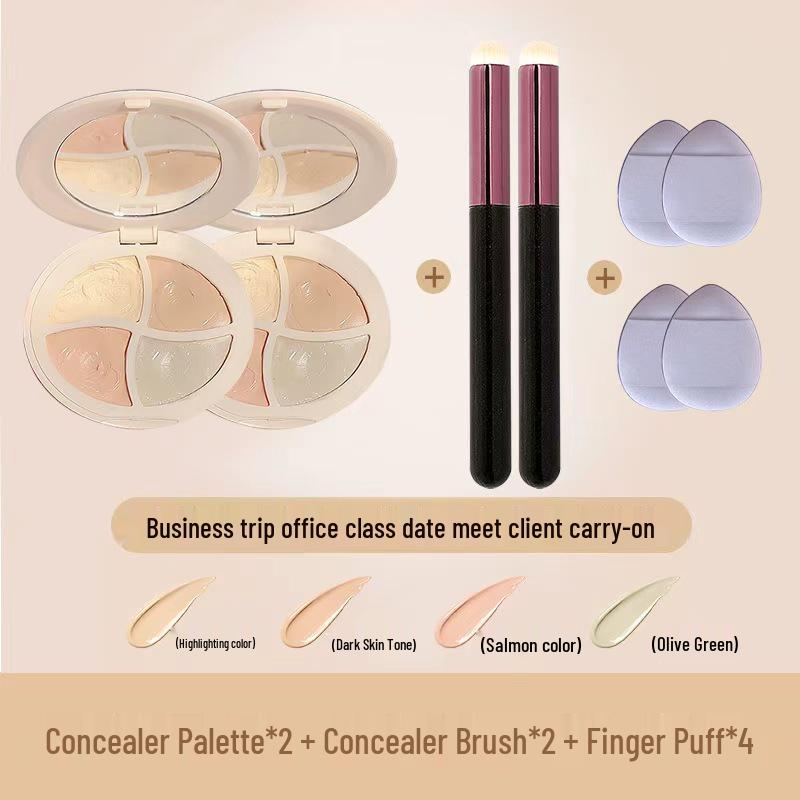 Four-Color Concealer Palette for Tattoos, Blemishes, Acne Scars, Contouring, and Dark Circles.