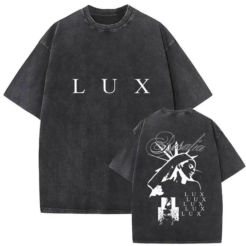 Harajuku Vintage Kleidung Vintage Gewaschen Rosalia Lux Tour 2025 T-Shirt Harajuku Ästhetik Übergroße T-Shirts Unisex Tägliche Kleidung Cooles Oberteil