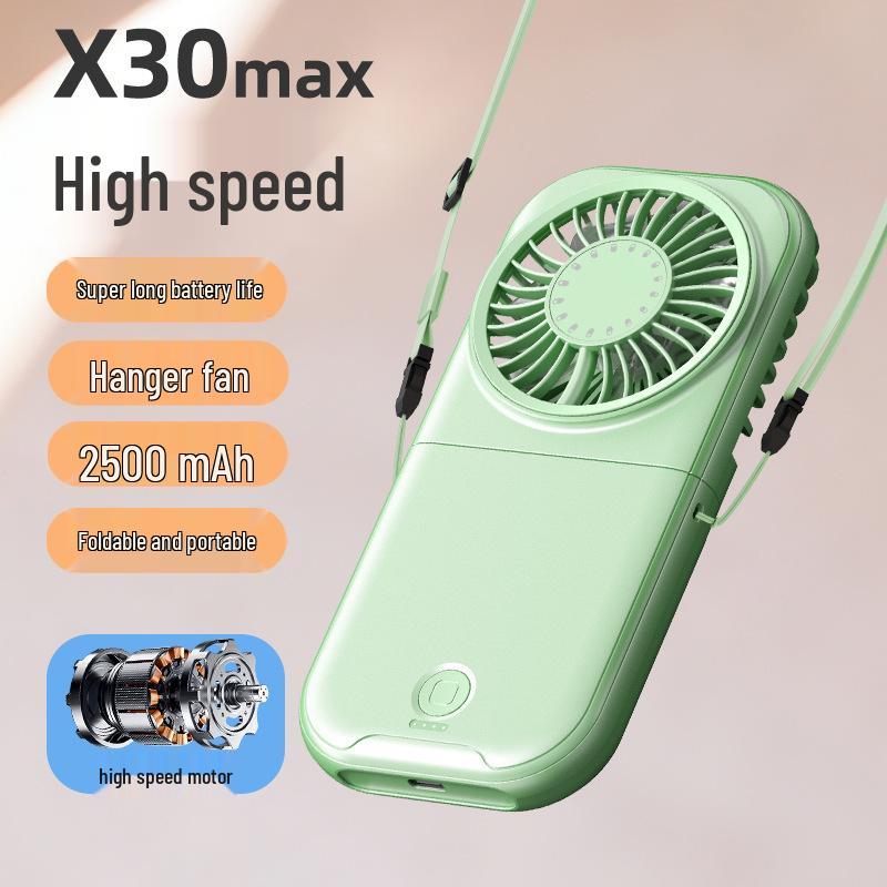 Rechargeable 2026 Handheld Fan: Long Battery Life, Foldable, Portable, High-Speed, Neck Hanging, Desktop Fan