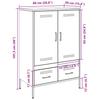 Highboard White 68x39x101.5 Cm Steel