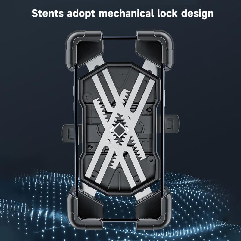 Bike Phone Mount Stand NonSlip Anti-Vibrations Universal Bike Handlebar Adjustable Phone Mount Clip Easily to Install