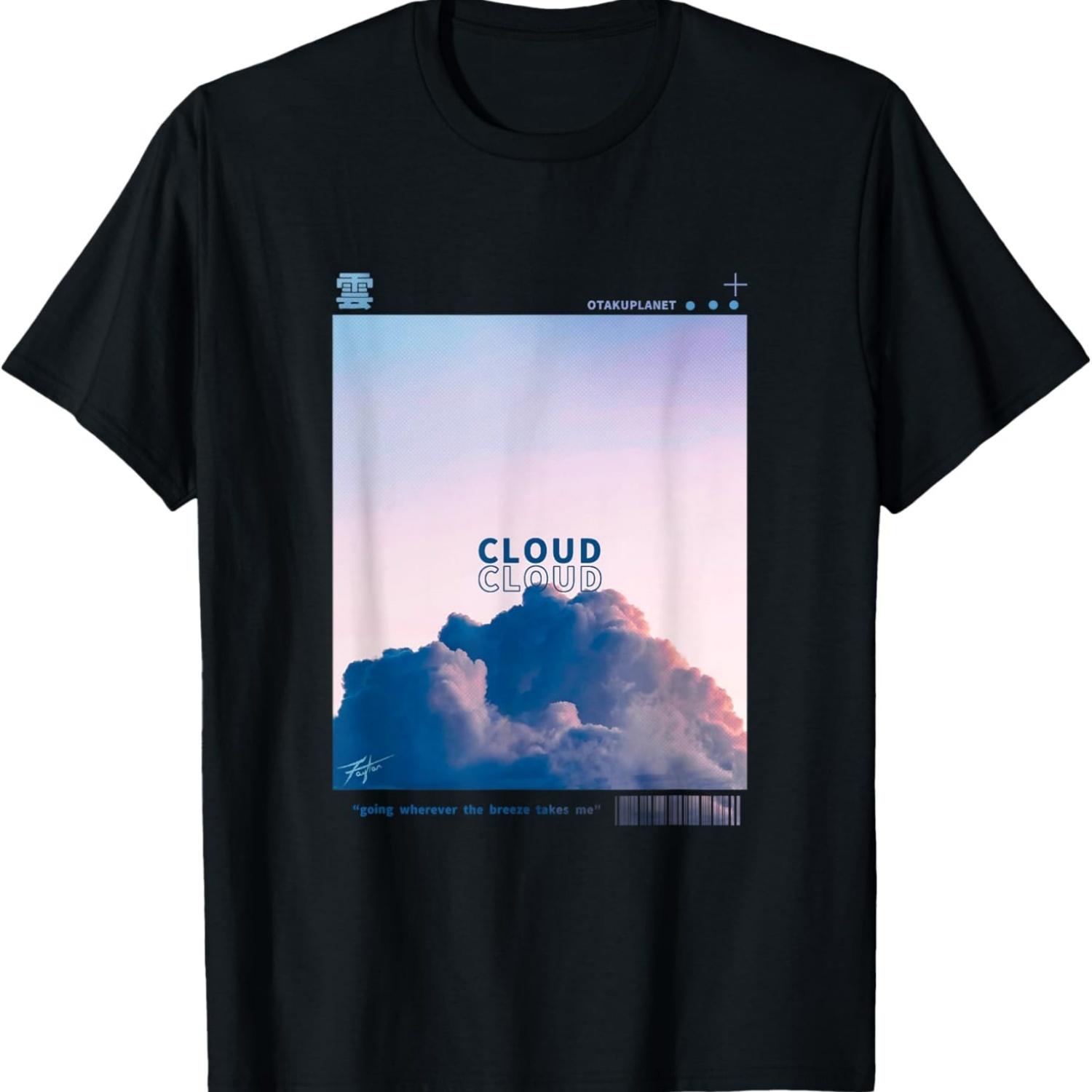 Cloud Retro Vibes Vaporwave in Minimalist Tokyo Streetwear T-Shirt S чёрный
