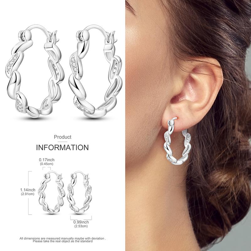 Boucles d'Oreilles Créoles en Argent 925 Zircon Coloré Boucles d'Oreilles Créoles Pavées Pour Femmes Filles Bijoux Cadeau