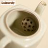 145ml Imitation Song Cream Ru Kiln Teapot Cute Cat Square Pot Ice Cracked Glaze Porcelain Tea Kettle with Ball Hole Filter Gifts