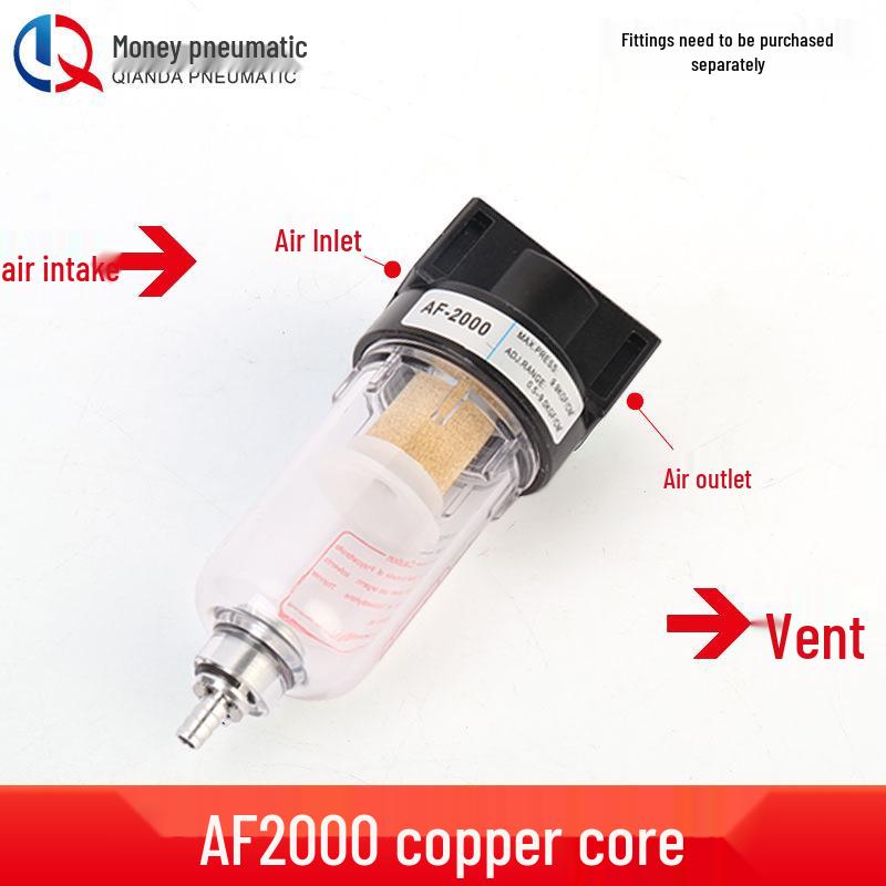 Airtac Air Source Processor Set: AFC2000 Oil-Water Separator, Air Filter, Pressure Regulator