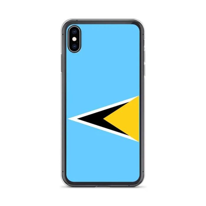 Coque iPhone – Vícebarevný – Drapeau Sainte-Lucie – Souple – TPU – Kompatibilní iPhone XS Max