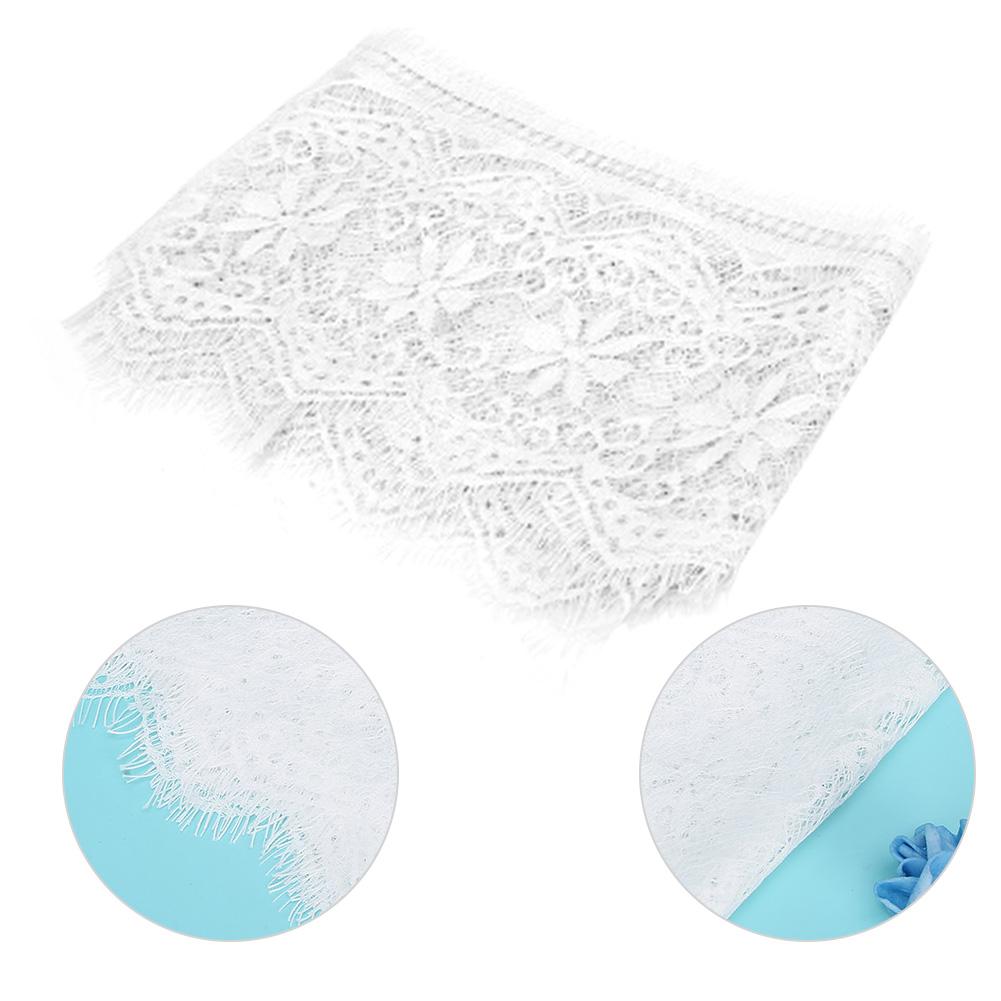 14.5cm Polyester Silk Clothing Embroidery Lace DIY Dress Crafts Fabric Clothes DecorationWhite