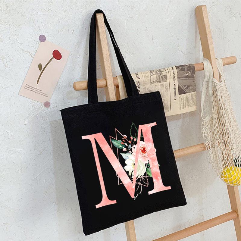 Alphabet Letter A-Z Printed Shoulder Bag Female Casual Student Crossbody Bag Large Capacity