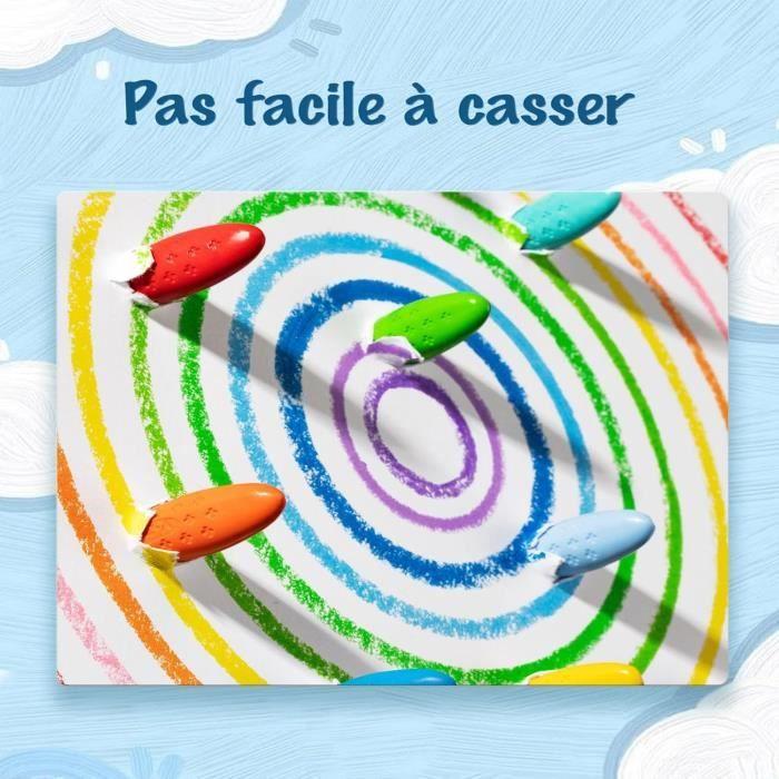 Crayons de couleur - yplus - cacahuètes - non toxiques - 12 couleurs - pour enfants de 1 à 4 ans