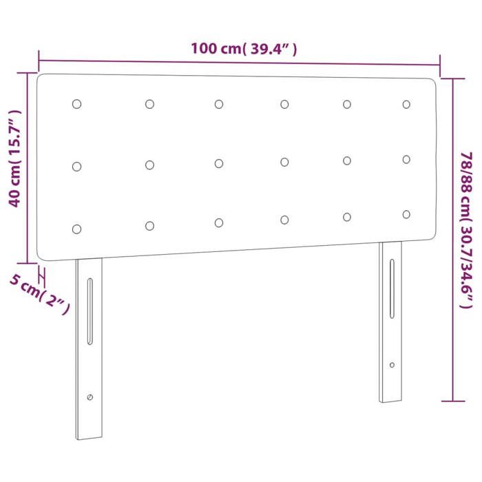 VidaXL LED Headboard Bedroom Furniture Single Bed Accessory Headboard Bed Frame Interior Dark Grey 3122037