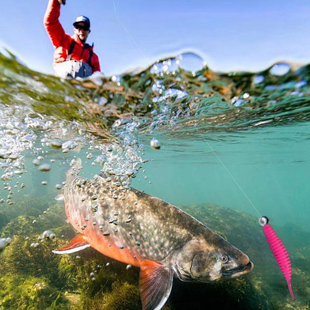50Pcs 3.6cm Sinking-Type Needle-Tail Bubble Worm Fishing Lures, Lifelike  Ultra-Natural Swimming, Strongly Attract