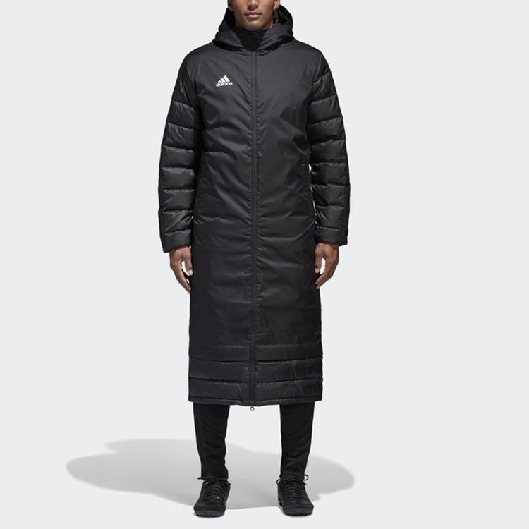 adidas Long Hooded Down Jacket 'Black' Men's BQ6590
